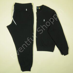Polo Ralph Lauren Fleece Sweatsuit Womens XL Black Set Pullover